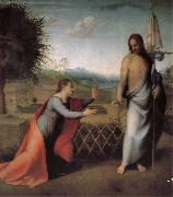 Andrea del Sarto The resurrection of Jesus and Mary meet map oil on canvas